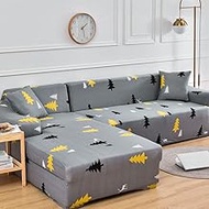 L Shape Sofa Cover Stretch Jaqurard，Fabric Sectional Sofa Covers, Durable Spandex Chaise Louge Furniture Protector (Left Right Chaise) 3 Seats+3 Seats