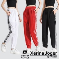 MERAH RED AND WHITE SPORTS JOGGING PANTS TRAINING PANTS FOR RUNNING, AEROBICS, FITNESS