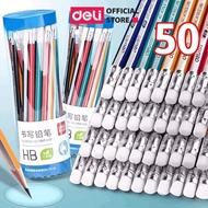 Bút chì gỗ tự nhiên HB/2B Hộp 50 chiếc có đầu tẩy Deli - Dễ chuốt an toàn và nhạy với máy chấm thi 3