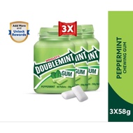 Doublemint Peppermint Bottle Gum /Chewing 58g x 3 Bottle