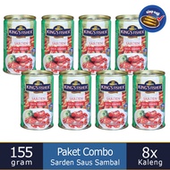 Paket 8 pcs King's Fisher Sarden mini saus sambal Makanan Kaleng 155g kings fisher
