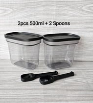 Tupperware Umami Collection (2 PCS) 500ml + FREE Spoon- Black / Pink