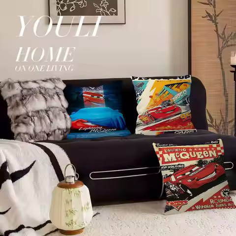 L-Lightning CARTOON M-McQueen 45*45cm Cushion Cover Pillow Cover Decor Pillowcase Home Pillowcase fo