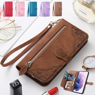 Fashion Casing For Realme10 C55 C33 C30S GT3 GT2 GT Neo5 Leather Case Magnetic Buckle Wallet Flip Classic Card Zipper Phone Case