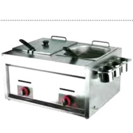 [ READY STOCK ] stainless steel double gas deep fryer