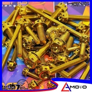 ( PER PC ) HENG ORIGINAL FLOWER TYPE GOLD BOLTS STAINLESS HIGH QUALITY M4 / M5 / M6 / M8 / M10