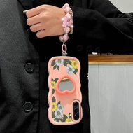 3 Pcs (Yellow Flowers Phone Case+Lanyard+Stand) Stylish Suitable for Galaxy A16/A12/A17/A12 (India)/