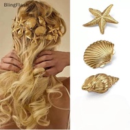 [BlF] 1/3Pcs Trendy Shell Starfish Hair Clips Y2K Vacation Style Hairpins Women Girls Metal Side Ban