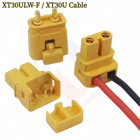 Amass XT30 Male Female connector, XT30ULW-F plug XT30U-M R/A 16AWG silicone cable elbow battery char