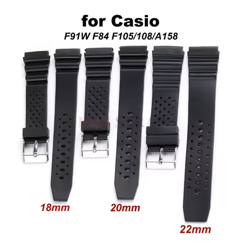18 20 22mm Watch Strap for Casio Watch Band for F91W F84 F105/108/A158 Electronic Wristwatch Band Sp