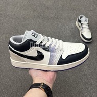 全新帶盒🌸Nike Air Jordan 1 Low 黑白紫 漆皮鱷魚紋 運動鞋