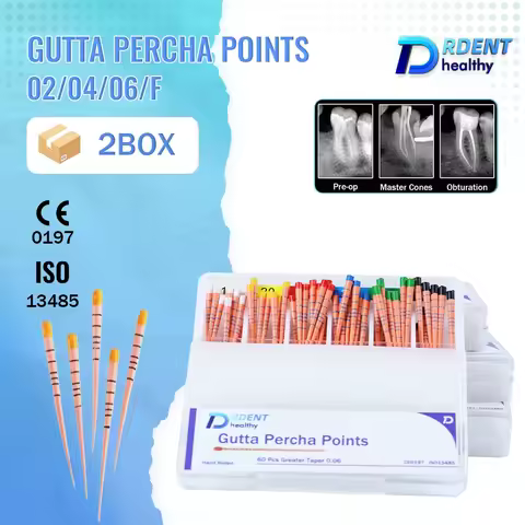 2 Boxes Drdent Dental Gutta Points taper Graduated GP 02 04 06 F Endo Root Canal Obturating Tips Bar