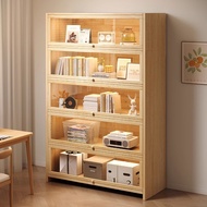 [48H Shipping] Solid wood bookshelf, floor-standing storage rack, integrated wall-mounted storage fo