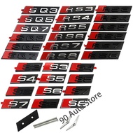 Modified Letter RS3 RS4 RS5 RS6 RS7 RS8 SQ3 SQ5 SQ7 3D ABS Car Front Grille Emblem for Audi Auto Emb