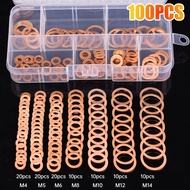 100Pcs Universal Car Engine M4-M14 Screws Oil Drain Washer Replacement Automotive Oil Pipe Leak Proo