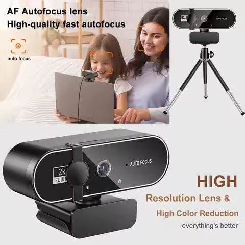 4K 2K 1080P Autofocus Webcam Full HD Camera Web Cam for Laptop PC Windows IOS PS5 With Microphone Vi