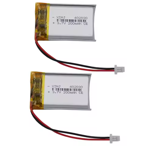 2pcs 3.7v 200mah 0.74Wh Li Lithium Battery 402030 Li-ion Cell JST 2pin1.0mm Connector For Mouse Blue