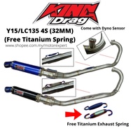 KINGDRAG RACING EXHAUST EXZOS PIPE OPEN 32MM Y15ZR Y15Z Y15 LC135 4S KING DRAG BLUE BLACK OPBR NLK D