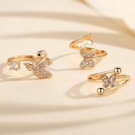 Yeppo - JEWELRY FUJI TITANIUM DIAMOND ANTI-RUST RING C37 GOLD PLATED WOMEN'S RING ANTI-RUST JEWELRY