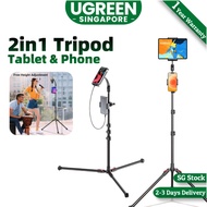 UGREEN Tablet Phone 68'' Tripod Selfie Stick, 68'' Adjustable Gooseneck Lazy Phone Tripod,360 Swivel