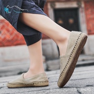 In stock summer canvas shoes men non-slip flats loafers slip-ons comfortable driving shoes LSD8 8VC8