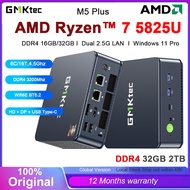 GMKtec M5 Plus AMD Ryzen 7 5825U Windows 11 Pro Dual 2.5G Desktop Computers WiFi 6E BT 5.2 Gaming PC