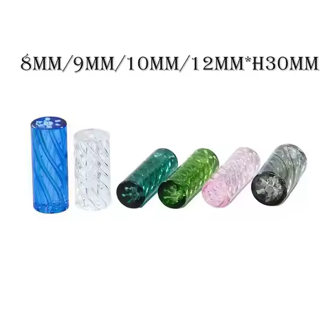 8mm 10mm 12mm H30mm Stripe Mini Glass Cigaret Pipe Filter Tips Round Mouth for Dry Herb Tobacco Roll