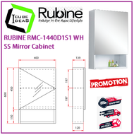 RUBINE RMC-1440D1S1 WH SS Mirror Cabinet / FREE EXPRESS DELIVERY