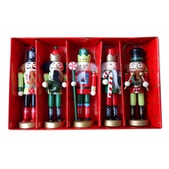 (KYEU) 5 Pcs/Set 12CM Nutcracker Christmas Decorations Puppet Christmas Dolls Decoration Desk Decor