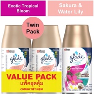Glade Automatic Spray Refill Sakura & Waterlily /Tropical Blossoms Twin Pack- Value Pack / Single Pa