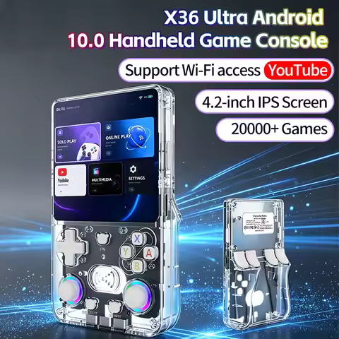 X36 Ultra Handheld Game Console 4.2 Inch IPS Screen WiFi Online Gaming RGB Joystick 20000+ Games 350