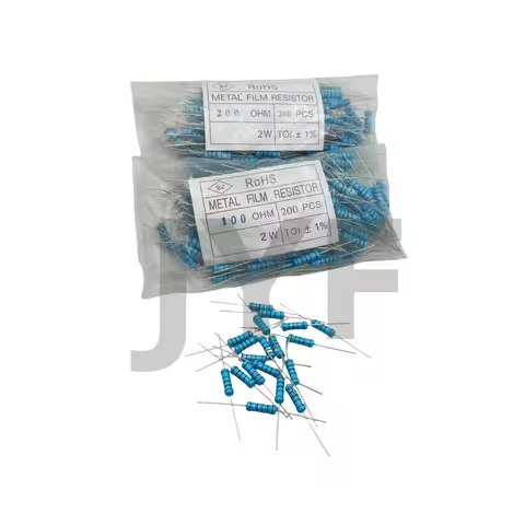 Metal Film Resistor 1W 2W 3W 5W 1K 4.99K 3.3R 22K 100K 1M 5.1K 6.8R 2.2R DIP 1% Blue Five Color Ring