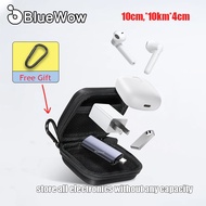 BlueWow Earphone Storage Case, Waterproof and Shockproof Portable Small Digital Bag (with Hook) for 