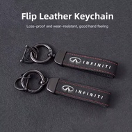 Car Logo Keychain Suede Keyring Pendant Leather Key Chain For Infiniti Q50 G37 FX35 Q60 QX50 M37 ESQ
