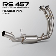 For Aprilia RS457 RS 457 2024 2025 Motorcycle Exhaust Modify Stainless 51mm Manifold
