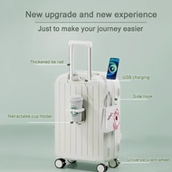 Seeker Multifunctional Luggage Cup Holder & USB Suitcase 20/24 Inch ABS+PC Luggage Bag Beg Bagasi Po
