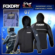 FOXDRY 07 Premium Double Layer Waterproof Raincoat Set With Hoodie Baju Hujan Kalis Air Penutup Kepa