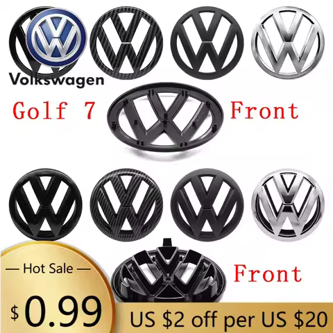 For VW Volkswagen Jetta MK5 Golf 135mm 138mm Front Grille Logo Badge + 113mm Trunk Lid Logo Emblem R