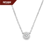 Top Cash Jewellery 10K Lab Grown Small Round Diamond Necklace