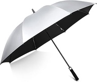 G4Free 54/62 Inch Windproof UV Protection Golf Umbrella Extra Large Silver Coated Automatic Open Sil