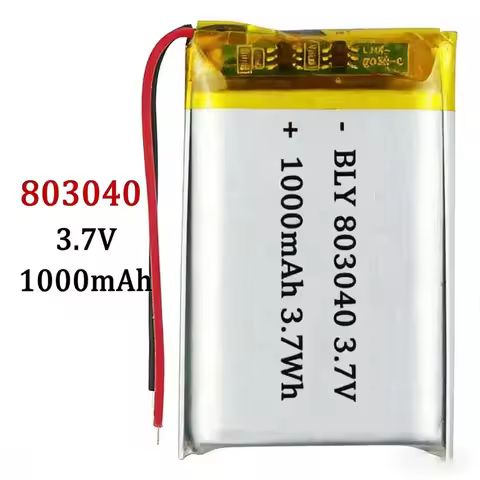 803040 3.7V 1000mAh High-Quality Rechargeable Li-Po Polymer Battery | For Toys Power Banks GPS Campi