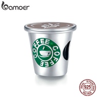 Bamoer 925 Sterling Silver I Love Cafe Time Coffee Cup Charm for Original Silver Bracelet &amp; Bangle DIY Jewelry SCC1545
