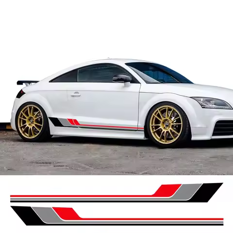 Car Door Side Skirt Sticker Body Long Stripes Decals Waterproof Protective For Audi TT 8N MK1 MK2 8J