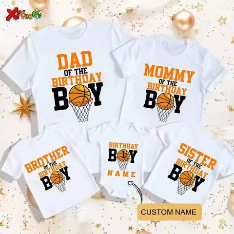 Basketball birthday Tshirt family Matching Outfits sport Kids Family Look 10th boys tshirt Basketbal