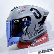 Helm Halfface JS Armor Paket Ganteng Leopard