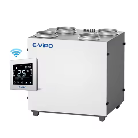 E-VIPO Vertical ERV Ventilation HVAC Fresh Air Ventilation System Air Exchanger Wall Heat Recovery V