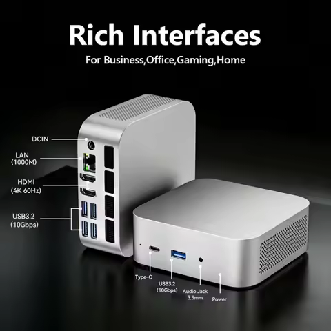 SZBOX MINI PC Ryzen 7 8745HS / Ryzen 5 7640HS Windows 11 Pro DDR4/DDR5 NVME SSD WIIF6 BT5.2 USB-C De