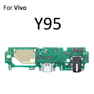 บอร์ดพอร์ตแท่นชาร์จสำหรับชาร์จ USB พร้อมสายเคเบิ้ลยืดหยุ่นสำหรับไมค์ไมโครโฟน Vivo Y90 Y91 Y91C Y91i Y93 Lite Y93s Y95ชิ้นส่วนซ่อม Y97