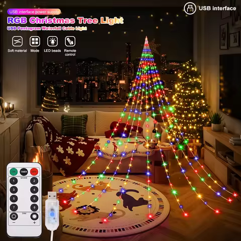 1.5M/2M/3M USB Star String Lights 8 Lighting Modes Waterproof LED Fairy Lights Room Bedroom Wedding 