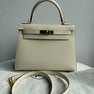 Hermes Kelly 奶昔白金釦 kelly28 氣質女神